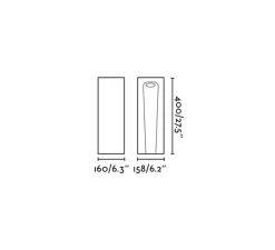 Borne, Grot 400, béton, IP55, LED, 2700K, 77 lm, L15,8cm, H40cm - Faro