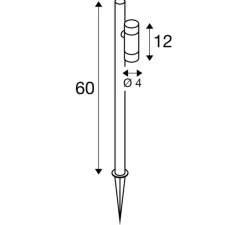 Lampadaire*SLV Borne, Helia Slim, , IP65, LED, 3000K, 450 lm, L12cm, H60cm - noir