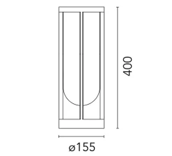 Lampadaire*Flos Borne, In Vitro DALI, , IP66, LED, dim, 3000K, 714 lm, Ø15,5cm, H40cm - noir