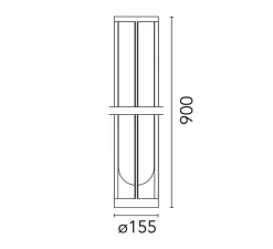 Lampadaire*Flos Borne, In Vitro, , IP65, LED, 2700K, 667 lm, Ø15,5cm, H90cm - vert forêt