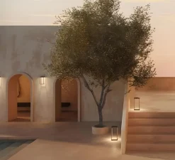 Lampadaire*Il Fanale Borne, Lanterne Slim 267.01.OO, , IP55, LED, dim, 2700K, 750 lm, L15cm, H37cm - laiton