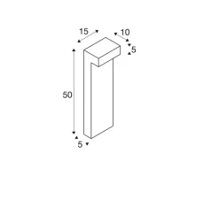 Borne, L-Line Out 50, anthracite, IP65, LED, 3000-4000K, 490 / 530 lm, L15cm, H50cm - SLV