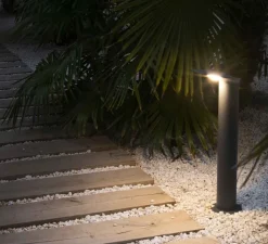 Lampadaire*Faro Borne, Lotus, gris foncé, LED, 3000k, 1120lm, l25cm, H65cm - noir