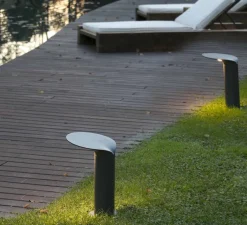 Lampadaire*Faro Borne, Lotus, gris foncé, LED, 3000k, 1120lm, l25cm, H35cm - noir