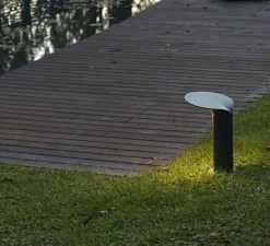 Lampadaire*Faro Borne, Lotus, gris foncé, LED, 3000k, 1120lm, l25cm, H35cm - noir