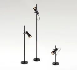 Borne, Palosanto B 5/83, noir, IP65, LED, dim, 2700K, Ø5,2cm, H83cm - Marset