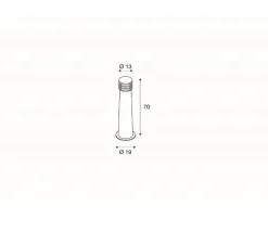 Lampadaire*SLV Borne, Rusty 70, , IP55, Ø19cm, H70cm - rouille