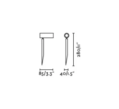 Lampadaire*Faro Borne, Seth-28, , LED, L4cm, 2700K, 450lm, H28cm, IP44, 40° - noir