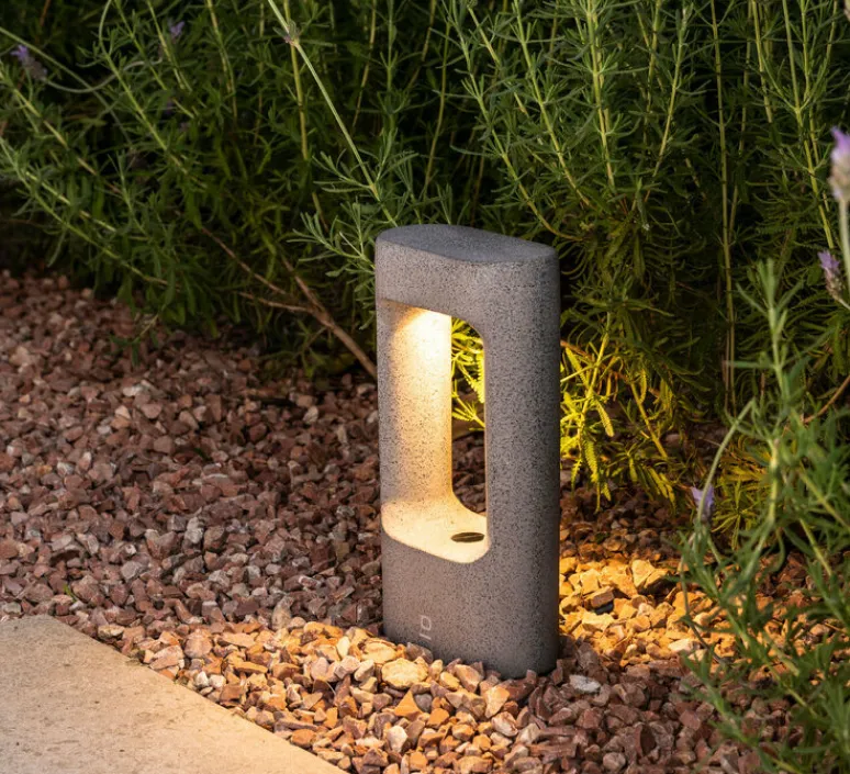 Lampadaire*Faro Borne, Totem 285, , IP55, LED, 2700K, 370 lm, L15cm, H28,5cm - gris