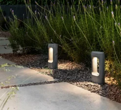 Lampadaire*Faro Borne, Totem 285, , IP55, LED, 2700K, 370 lm, L15cm, H28,5cm - gris