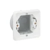 Boîte d'encastrement étanche, Hydro, Simple, Blanc, Interrupteur et Prise, L8cm, H8cm - Niko