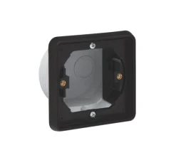 Prise*Niko Boîte d'encastrement étanche, Hydro, Simple, Noir, Interrupteur et Prise, L8cm, H8cm -