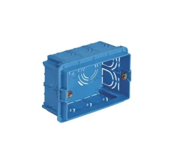 Accessoires*Vimar Boîtier d'encastrement, Format Italien, Rectangle, 3 modules, Maçonnerie, Azur, L10,6cm, H5cm -