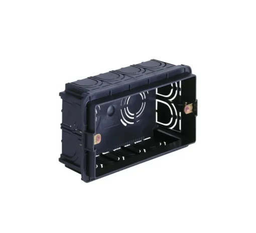 Accessoires*Vimar Boîtier d'encastrement, Format Italien, Rectangle, 4 modules, Maçonnerie, Noir, L13,1cm, H5cm -