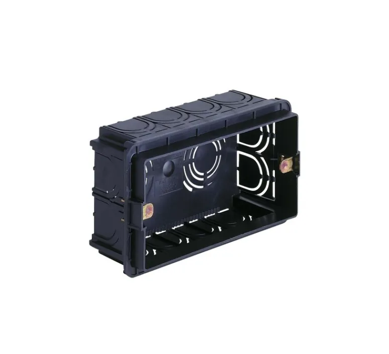 Accessoires*Vimar Boîtier d'encastrement, Format Italien, Rectangle, 4 modules, Maçonnerie, Noir, L13,1cm, H5cm -