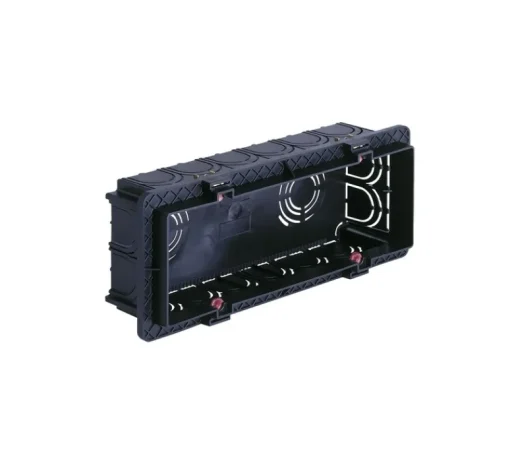 Accessoires*Vimar Boîtier d'encastrement, Format Italien, Rectangle, 6/7 modules, Maçonnerie, Noir, L18,4cm, H5cm -