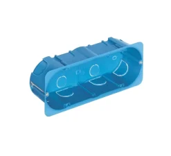 Boîtier d'encastrement, Format Italien, Rectangle, 6/7 modules, Cloison sèche, Azur, L19,3cm, H5cm - Vimar