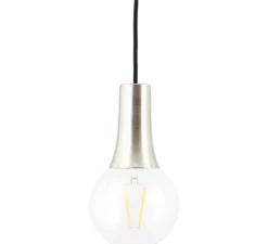 Cache douille pour ampoule / douille type E27, Funnel, acier brossé, L7cm, H11,5cm - House Doctor