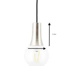 Cache douille pour ampoule / douille type E27, Funnel, acier brossé, L7cm, H11,5cm - House Doctor