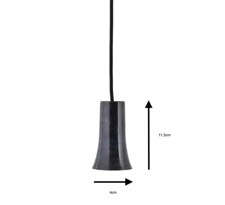 Accessoires*House Doctor Cache douille pour ampoule / douille type E27, Funnel, , L7cm, H11,5cm - noir oxydé