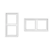 Prise|Interrupteur*Jung Cadre, LS 990, Double horizontal ou vertical, Blanc, Interrupteur et Prise, L15,2cm, H8,1cm -