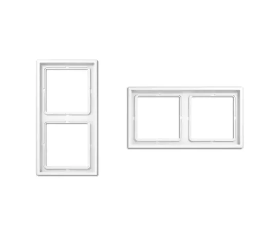 Prise|Interrupteur*Jung Cadre, LS 990, Double horizontal ou vertical, Blanc, Interrupteur et Prise, L15,2cm, H8,1cm -