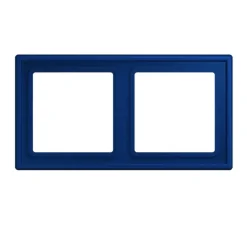 Cadre, LS 990, Double horizontal ou vertical, Le Corbusier Bleu outremer foncé 4320T, Interrupteur et Prise, L8,1cm, H15,2cm - Jung