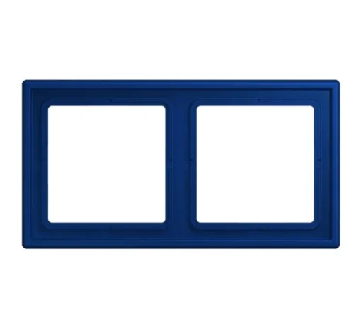 Cadre, LS 990, Double horizontal ou vertical, Le Corbusier Bleu outremer foncé 4320T, Interrupteur et Prise, L8,1cm, H15,2cm - Jung