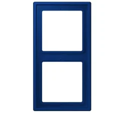 Cadre, LS 990, Double horizontal ou vertical, Le Corbusier Bleu outremer foncé 4320T, Interrupteur et Prise, L8,1cm, H15,2cm - Jung
