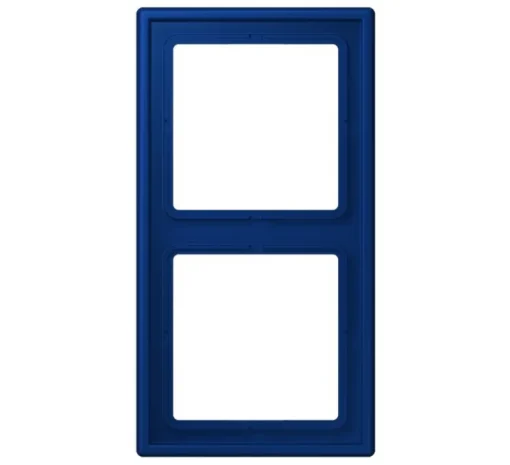 Cadre, LS 990, Double horizontal ou vertical, Le Corbusier Bleu outremer foncé 4320T, Interrupteur et Prise, L8,1cm, H15,2cm - Jung