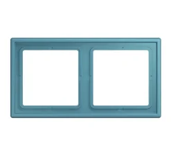 Cadre, LS 990, Double horizontal ou vertical, Le Corbusier Bleu Céruléen Vif 32031, Interrupteur et Prise, L15,2cm, H8,1cm - Jung