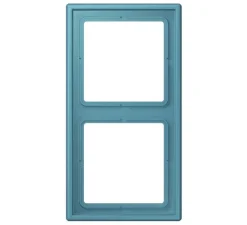 Cadre, LS 990, Double horizontal ou vertical, Le Corbusier Bleu Céruléen Vif 32031, Interrupteur et Prise, L15,2cm, H8,1cm - Jung