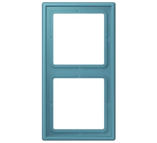 Cadre, LS 990, Double horizontal ou vertical, Le Corbusier Bleu Céruléen Vif 32031, Interrupteur et Prise, L15,2cm, H8,1cm - Jung