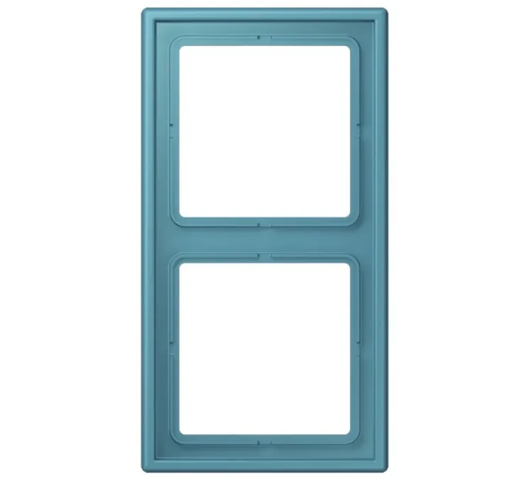 Cadre, LS 990, Double horizontal ou vertical, Le Corbusier Bleu Céruléen Vif 32031, Interrupteur et Prise, L15,2cm, H8,1cm - Jung