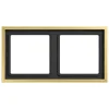 Cadre, LS 990, Double horizontal ou vertical, Laiton doré, Interrupteur et Prise, L15,2cm, H8,1cm - Jung