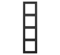 Cadre, LS 990, Quadruple horizontal ou vertical, Canon de fusil, Interrupteur et Prise, L29,4cm, H8,1cm - Jung