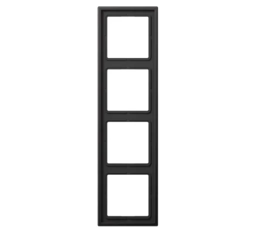 Cadre, LS 990, Quadruple horizontal ou vertical, Canon de fusil, Interrupteur et Prise, L29,4cm, H8,1cm - Jung