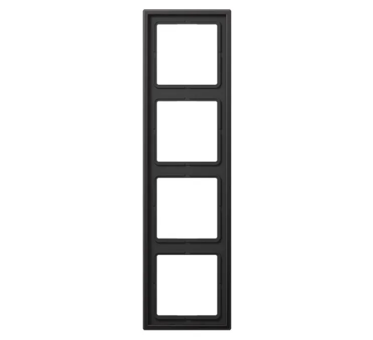 Cadre, LS 990, Quadruple horizontal ou vertical, Canon de fusil, Interrupteur et Prise, L29,4cm, H8,1cm - Jung