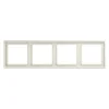 Cadre, LS 990, Quadruple horizontal ou vertical, Ivoire, Interrupteur et Prise, L29,4cm, H8,1cm - Jung