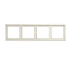 Interrupteur|Prise*Jung Cadre, LS 990, Quadruple horizontal ou vertical, Ivoire, Interrupteur et Prise, L29,4cm, H8,1cm -