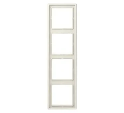 Interrupteur|Prise*Jung Cadre, LS 990, Quadruple horizontal ou vertical, Ivoire, Interrupteur et Prise, L29,4cm, H8,1cm -