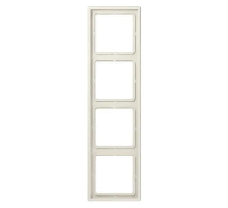 Cadre, LS 990, Quadruple horizontal ou vertical, Ivoire, Interrupteur et Prise, L29,4cm, H8,1cm - Jung