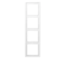 Cadre, LS 990, Quadruple horizontal ou vertical, Blanc mat, Interrupteur et Prise, L29,4cm, H8,1cm - Jung