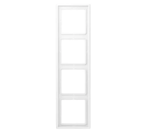 Cadre, LS 990, Quadruple horizontal ou vertical, Blanc mat, Interrupteur et Prise, L29,4cm, H8,1cm - Jung