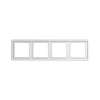 Cadre, LS 990, Quadruple horizontal ou vertical, Blanc, Interrupteur et Prise, L29,4cm, H8,1cm - Jung