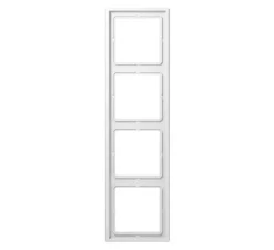 Cadre, LS 990, Quadruple horizontal ou vertical, Blanc, Interrupteur et Prise, L29,4cm, H8,1cm - Jung