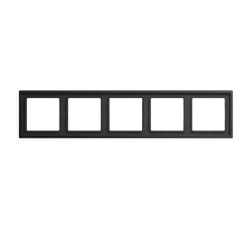 Cadre, LS 990, Quintuple horizontal ou vertical, Canon de fusil, Interrupteur et Prise, L36,5cm, H8,1cm - Jung