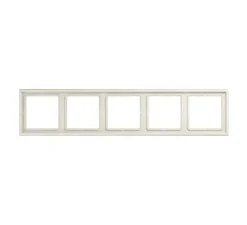 Cadre, LS 990, Quintuple horizontal ou vertical, Ivoire, Interrupteur et Prise, L36,5cm, H8,1cm - Jung