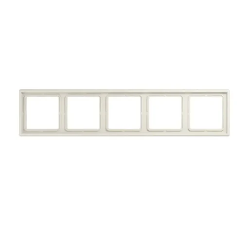 Cadre, LS 990, Quintuple horizontal ou vertical, Ivoire, Interrupteur et Prise, L36,5cm, H8,1cm - Jung