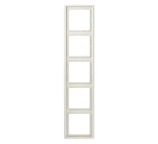 Cadre, LS 990, Quintuple horizontal ou vertical, Ivoire, Interrupteur et Prise, L36,5cm, H8,1cm - Jung